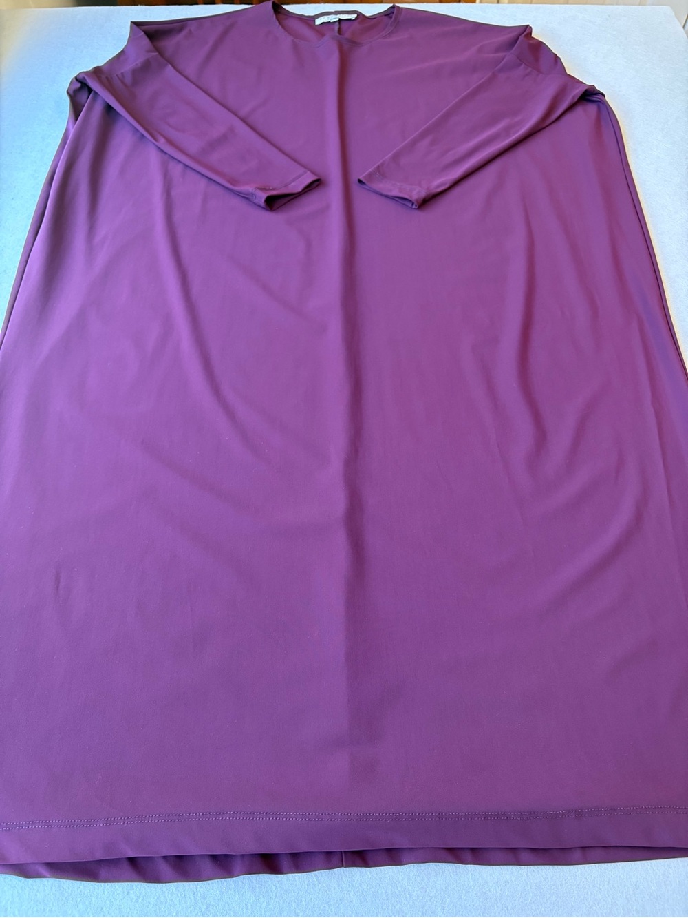 bryn Walker Plum Long Sleeve Cocoon Dress Oversized Lagenlook Burgundy Midi XS - Picture 7 of 10